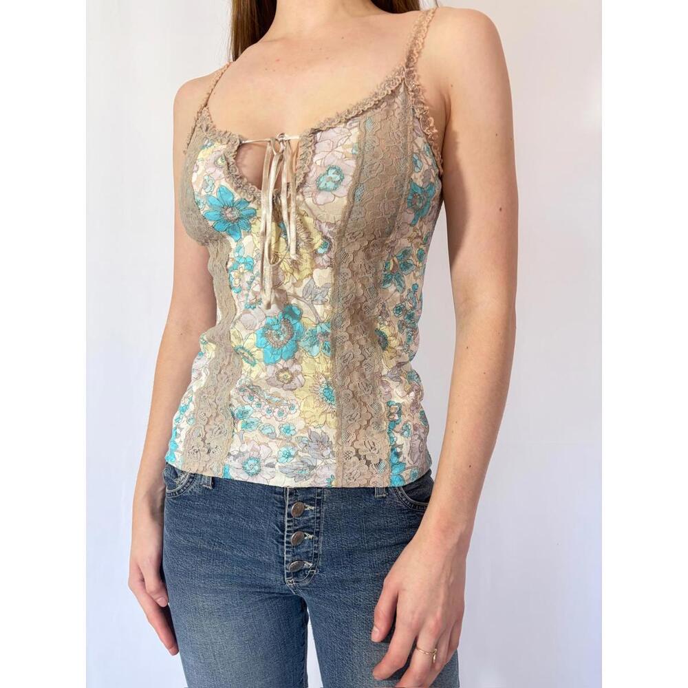 Lace Up Coastal Cowgirl Fairy Y2K Cami